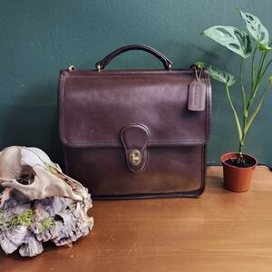 Men's Vintage-Style Brown Leather Satchel